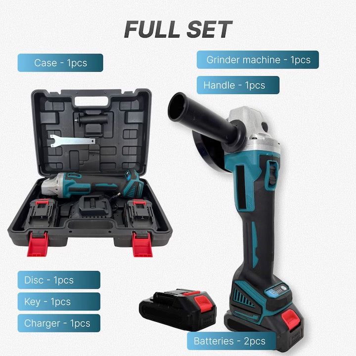 Polizor Unghiular cu Acumulator 48V (Flex), Kit Complet cu 2 Baterii Li-Ion, Disc inclus și Trusă de Transport