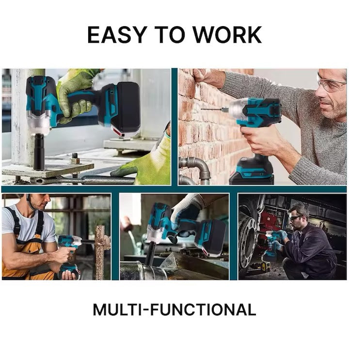Mașină de Înșurubat cu Impact 48V, Set Complet cu 2 Acumulatori Li-Ion, Încărcător și 25+ Accesorii (Trusă Inclusă)