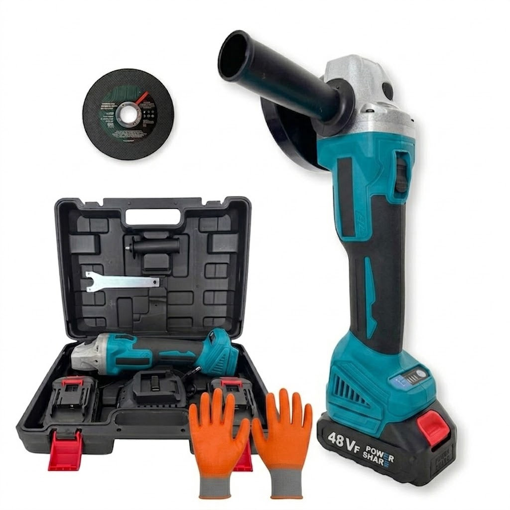 Polizor Unghiular cu Acumulator 48V (Flex), Kit Complet cu 2 Baterii Li-Ion, Disc inclus și Trusă de Transport